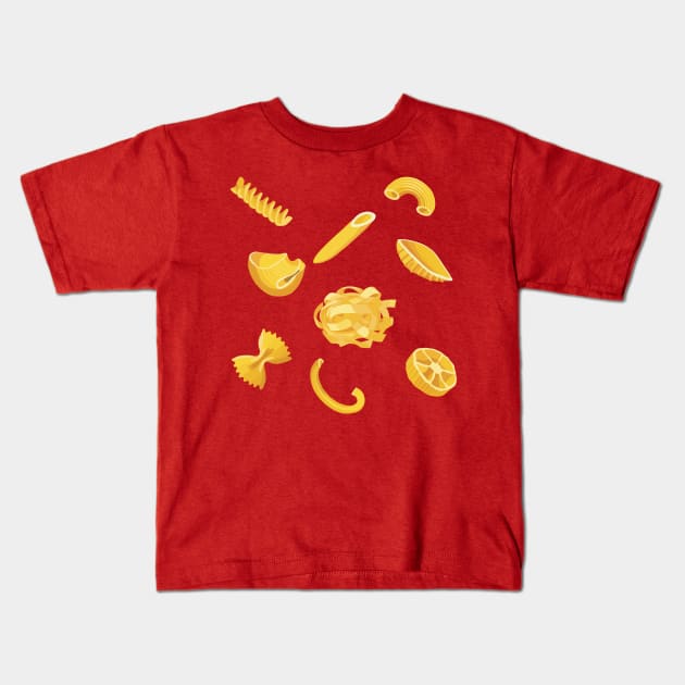 Pasta Types Kids T-Shirt by Holailustra